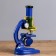 Microscope, increase in an increase of 450x, 200x, 100x, blue