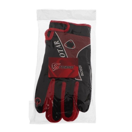 Motorcycle gloves, off-season, single-sized, black and red-4