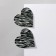 Acryl Earrings "Heart" Zebra, Black and White Color