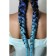 Zumba Kanecalon two -tone, corrugated, 60 cm, 100 g, blue/blue color (#by42)