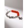 Bracelet "Butterfly" field, red color in silver, l = 16 cm