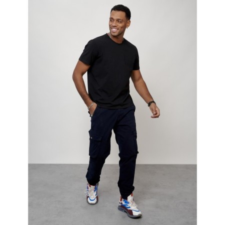 Cargo jeans men, size 44-46, dark blue color-11