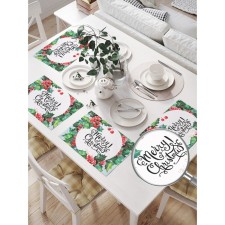 A set of napkins for serving the “Omela for Christmas” table, rectangular, size 32x46 cm, 4 pcs