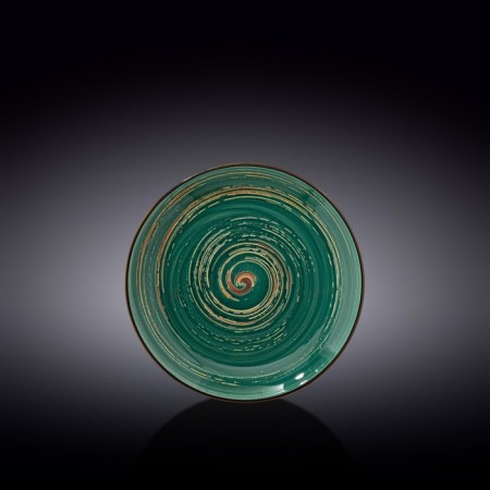 Round plate Wilmax England Spiral, D = 18 cm, green color