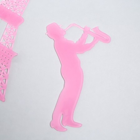 The phosphorus sticker "Eiffel Tower and Saxophonist" with adhesive. Podush. set 2 pcs Mix 29.5x25 cm 788219-6