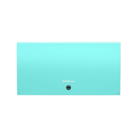 Folder folder, 260 x 138 mm (Travel), 12 departments, 600 μm, Erichkrause "Diagonal Pastel", on the button, embossing "Sand", mix-2