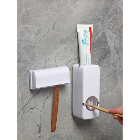 Holder for dental brushes and squeezer for dental paste, 15.5 × 6 × 6 cm (for paste), 11.5 × 5.5 × 3.5 cm (for brushes), color mix-8