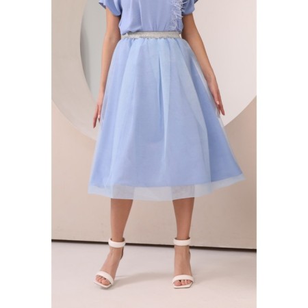 Women's skirt, size 50, blue color-4