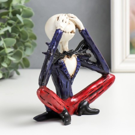 Suvenir Polystone "Skeleton - I do not see, I do not hear, I will not say" mix 12x12x6 cm-2