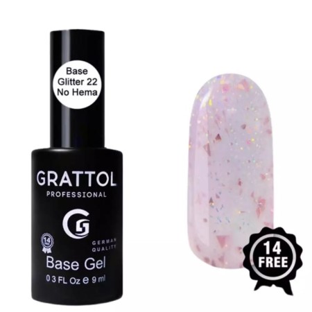 Base Grattol Glitter No. 22, 9 ml