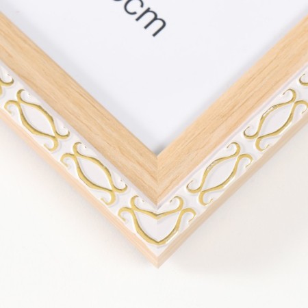 Photo frame plastic 20x25 cm "Golden brackets. Double" beige 23.5x28.5 cm-2