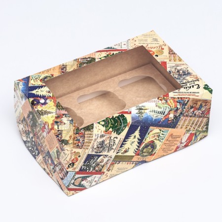 Packaging for 6 cupcakes with the Poster window, 25 x 17 x 10 cm, 1 pc.-2