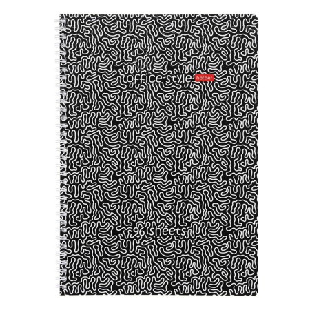Notebook A4, 96 sheets in the ruler on the crest "Labyrinth", cover coated cardboard, glossy lamination, embossing, block 65 g/m2, 4v mix-3