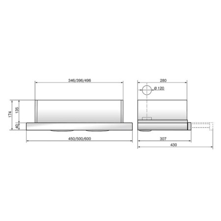 Elikor Elikor "Integra" 45P-400-B2L, built-in, 400 m3/h, 2 speeds, 45 cm, white-1