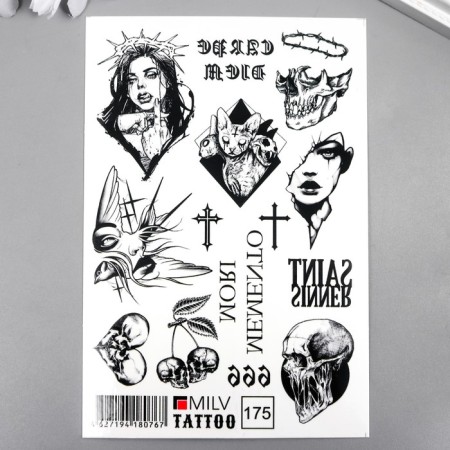 Tattoo on the body "Gothic" 10x15 cm