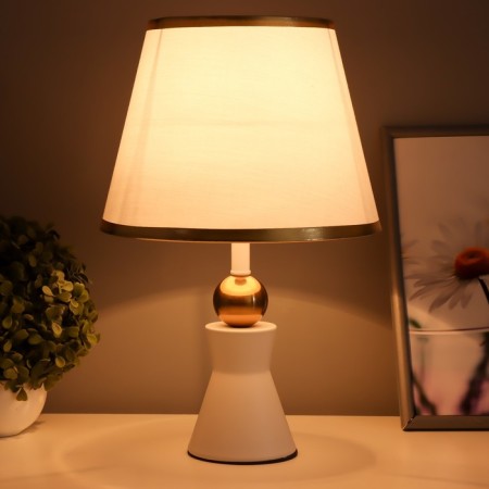 Ansi table lamp E27 40W white-gold 23x23x40 cm-1