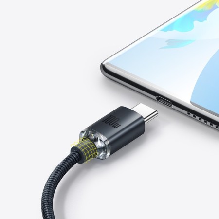 Cable Baseus, Type -C - USB, 5 A, 100 W, 1.2 m, black-7