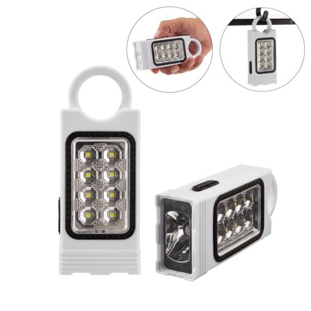 Camping lantern, 3 watts, 3 AA, 2 modes, 15 x 5 cm, white