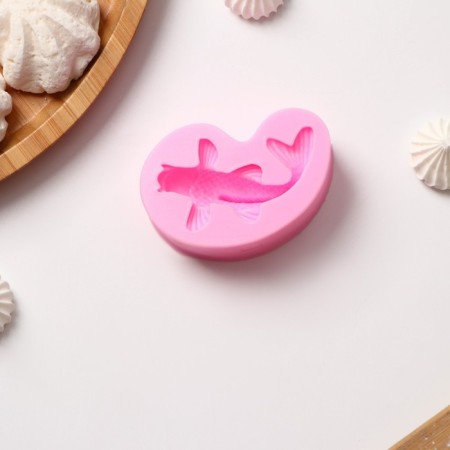 Mold Dolyana "Fish", silicone, 7.2 × 4.7 × 2.3 cm, pink color-4
