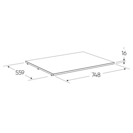 Sirius cabinet shelf, 748 × 559 × 16 mm, Oak color Wenge-2