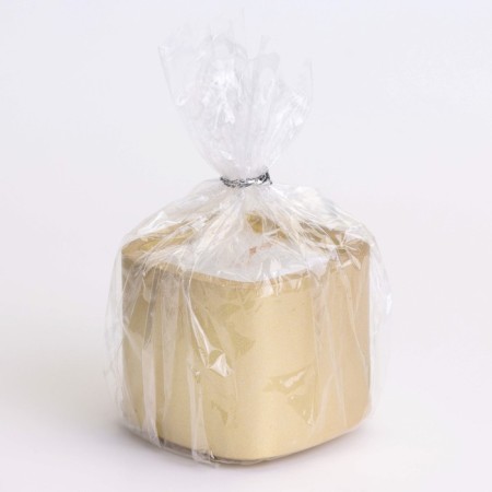 Candle "Square. Marble" in a candlestick of gypsum is small, 5x4.5 cm, gold-3