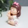Souvenir Polystone "Baby with a white cat - yoga" 5.5x4.5 cm