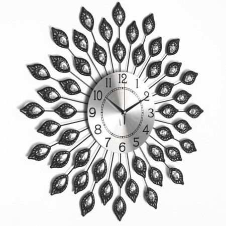 Wall clock, series: openwork, "curls with leaves", smooth move, d-58 cm, dial 22 cm-1