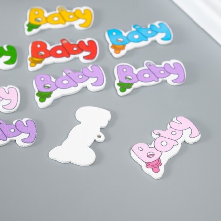 Decor for creativity tree "Baby - inscription" Set 10 pcs 3.5x2 cm-1