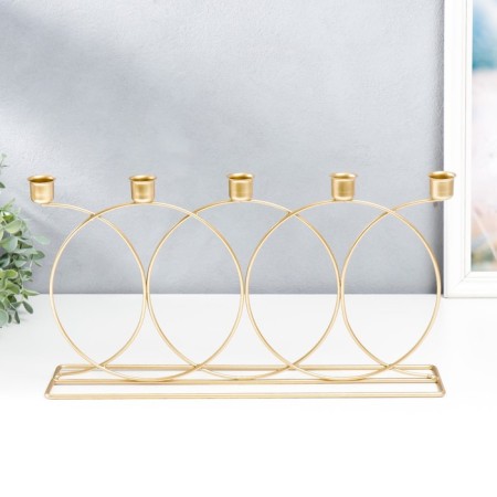 Climber Metal for 5 candles "circles" gold 23x43 cm-1