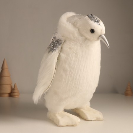 Decor "Penguin in a cape with silver patterns" 19x15x27 cm