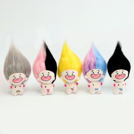 Soft toy "trolls" on a key chalk, 12 cm, color mix-3