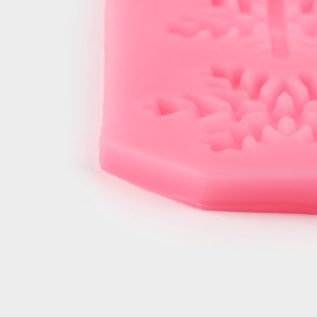 Mold "Snowflakes", silicone, 17.5 × 6.8 × 0.5 cm, pink color-3