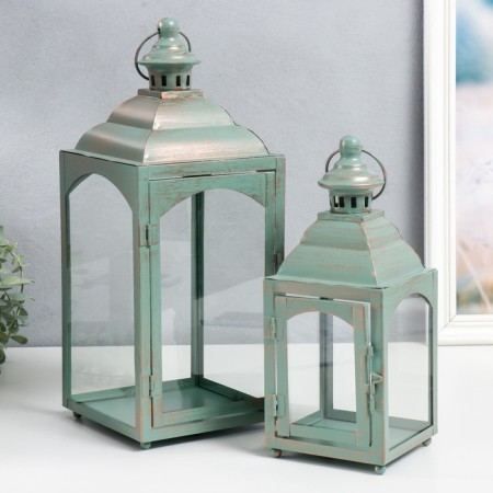 Summary Metal "Lantern - Retro" 14x14x37.5, 11x11x28 cm-1