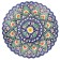 Plate of the Rishtan ceramics "Flowers", blue, embossed, 25 cm