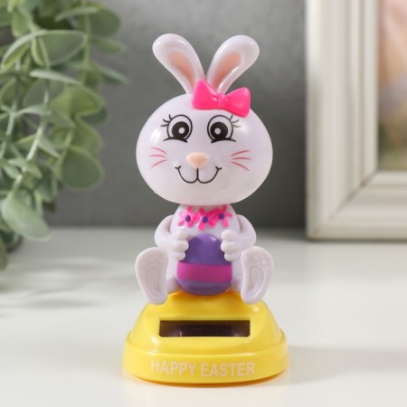 Plastic pendulum from the solar battery "Bunny with a bow and Easter egg" 5.3x6.1x10.5 cm 991069
