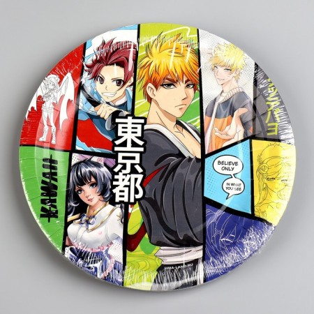 Disposable paper plate "anime", 18 cm-4