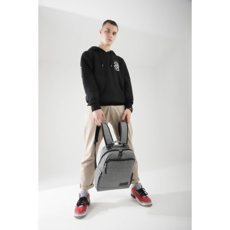 Male backpack on lightning, rise, external pocket, gray color-8