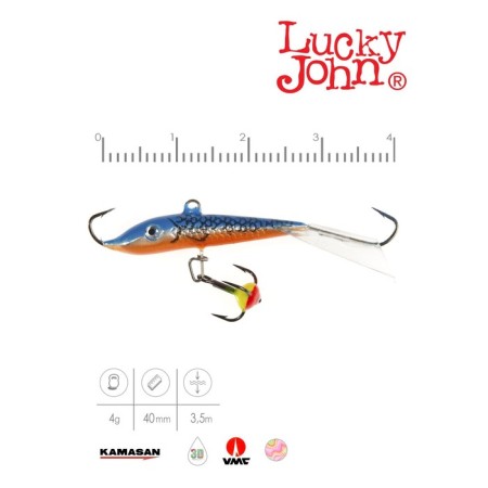 Balancir Lucky John Fin 3 + tee, 4 cm, color 45h blister-1