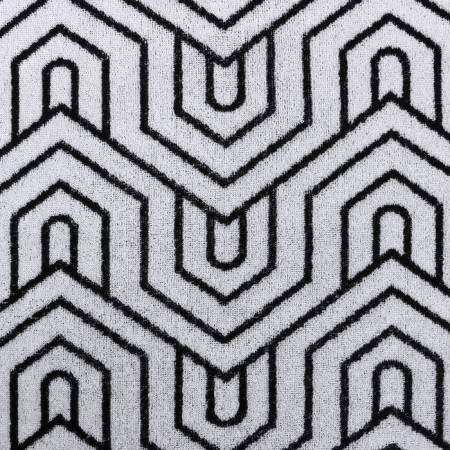 Terry Ethel "Ornament" white on black, 70x130 cm, 100% cotton, 420 g/m2-2