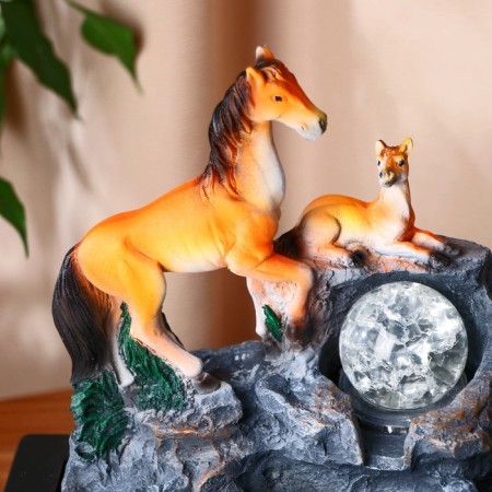 Fountain "Horse on the rock" 16x20x26 cm (with backlight)-1