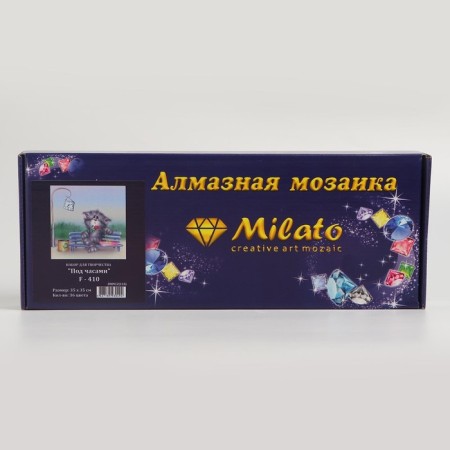Diamond mosaic "Under the clock" 35 × 35 cm, 36 colors + sticker-1