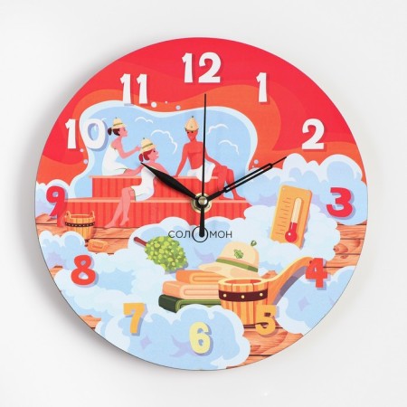 Wall clock, series: bathhouse, "bath consoles", discrete move, d-23.5 cm