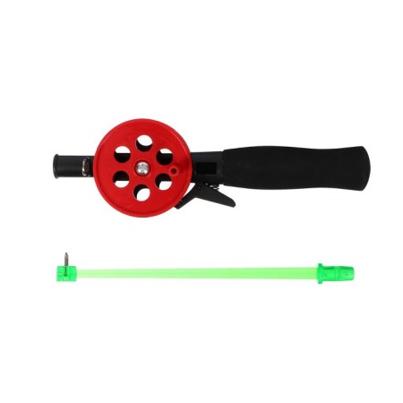 Winter fishing rod, neoprene handle, length 33 cm, red color, HFB-34-6