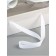 Gift box with a bow, handles and a transparent lid 35 x 21 x 15 cm white