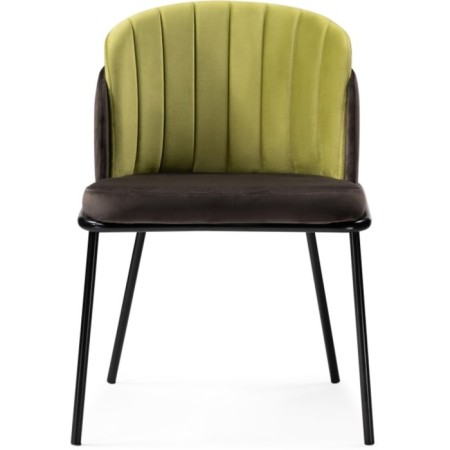 Siolim Metal/velor stool/velor, black/brown/olive 54x60x76 cm-1