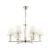 Loraine chandelier, e27 6x60W, chrome color, gold