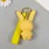 Trick rubber with carbine, strap "Bunny in the yellow overalls" 3.5x4.5x10.5 cm