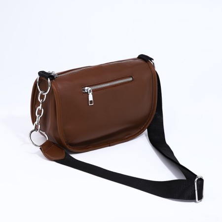 Cross-Bodi Bag on a zipper, brown color-1
