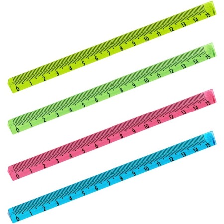 Line 15 cm Istanm, plastic, trihedral, transparent, neon colors, euro suspension, mix