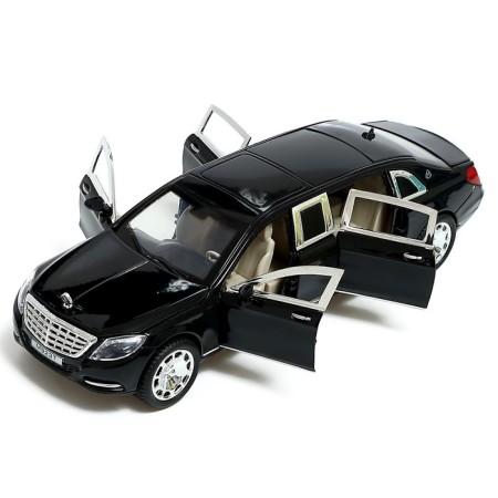 Metal machine "Limousine", 1:24, doors, hood, trunk, black color open-6
